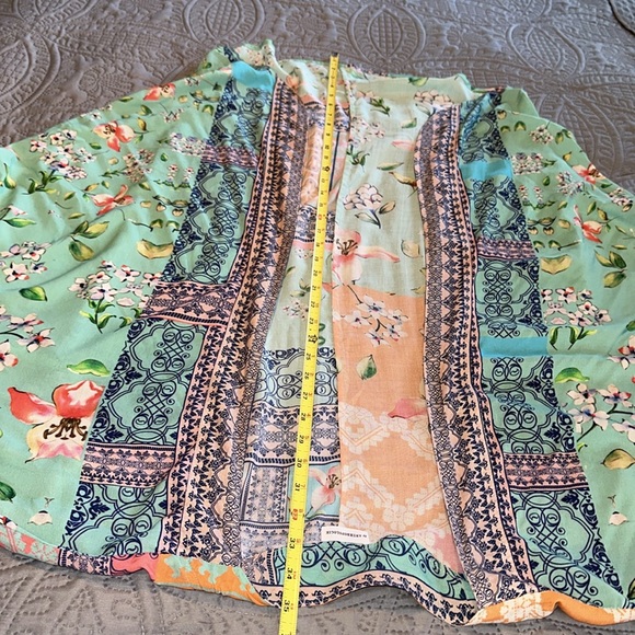 Anthropologie Cocoon Kimono Mixed Print Topper One Size Floral Modal Layer Boho - Picture 3 of 16